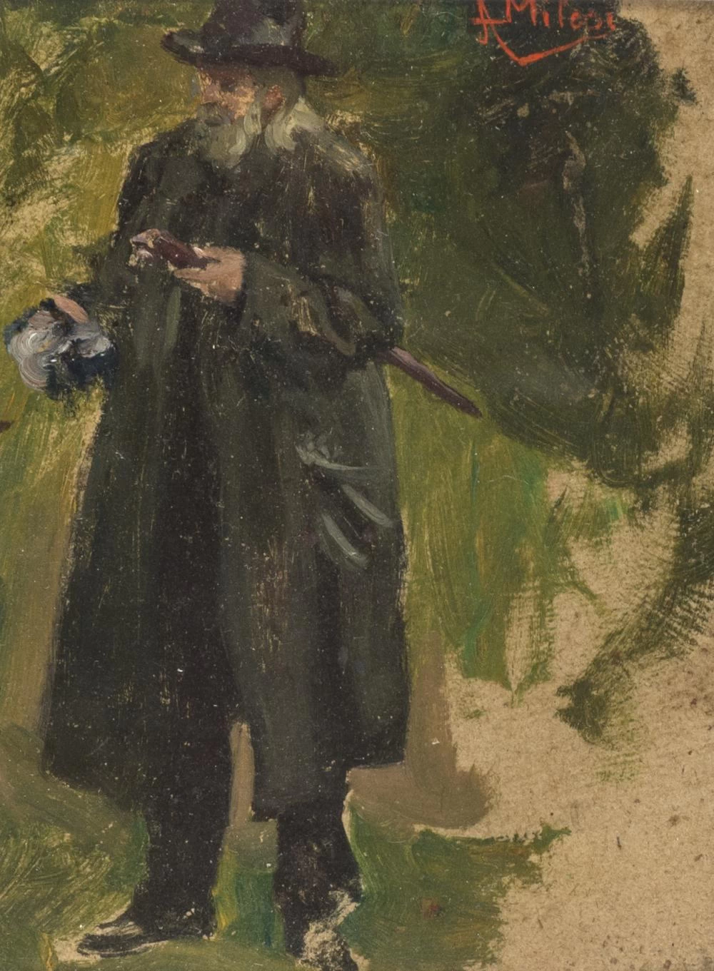 Uomo con cappello e bastone